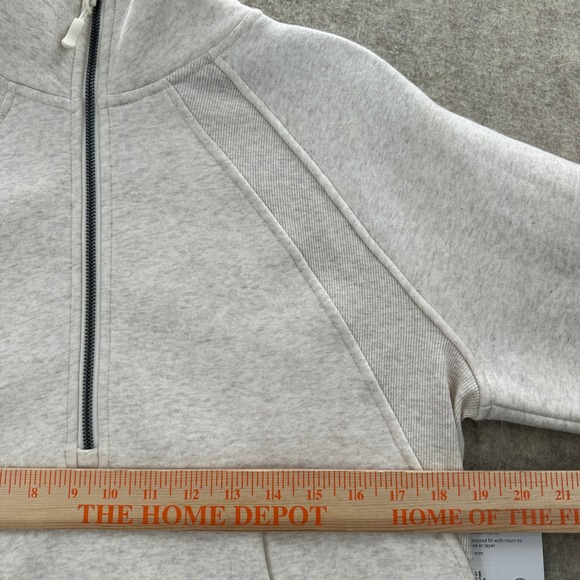 Jockey Mixed Rib Half Zip Sweatshirt Oatmeal Heather Small Fleece Pullover - Picture 5 of 8